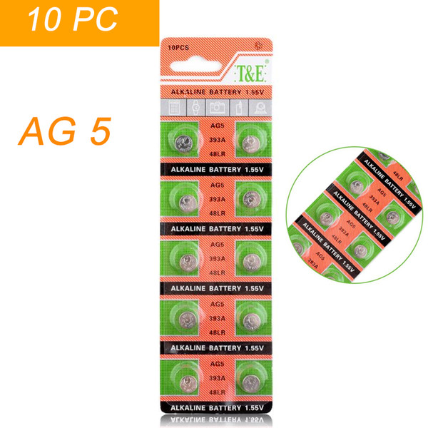 Hot selling 10 Pieces AG5 LR754 393 SR754 193 546 RW28 48 Button Coin Cell Alkaline Battery for watch