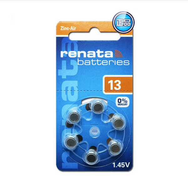 Hot Sale 6pcs/lot Renata 13/A13/P13 Hearing Aid Batteries Ear Care for BTE Hearing Aids. 1.45V Zinc Air Battery