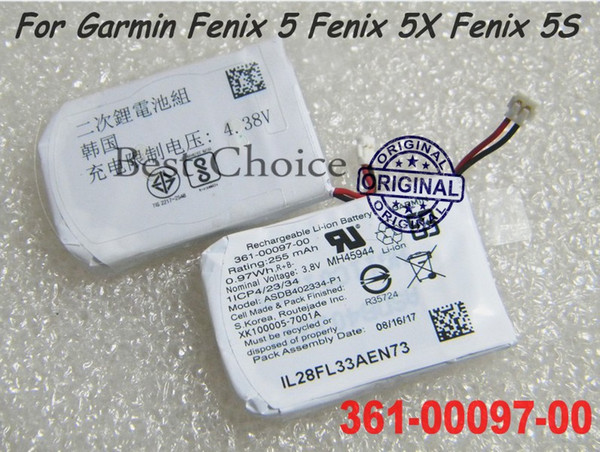 0.97Wh 255mAh Original 361-00097-00 Battery for Garmin Fenix 5X Fenix 5S 5 Running Watch Battery