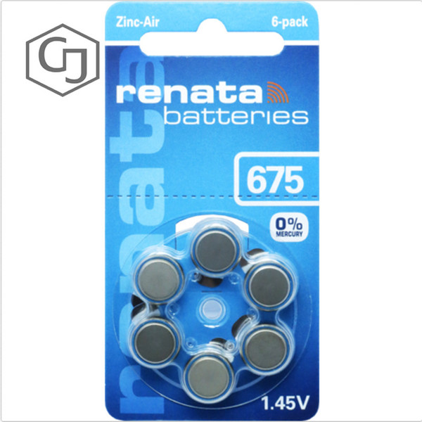 1pack (6pcs) RENATA MARATONE ZA675 apparecchi acustici 660mAh 1,45V ZINCO rayovac