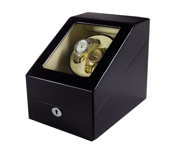 DHL Send 4 Colors Luxury Wooden Watch Winder Wristwatch Box Rotary Automatic Rotating Watch Winder Display Gloss Piano Paint