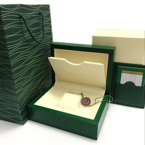 Super Watch box Green box Papers Mens Gift Watches Boxes Leather bag Card 0.8KG For Rolex Watch Box With Bag