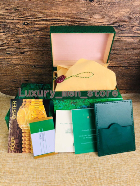 AAA Luxury Watch BOXES for Rolex Brand Mens Watches Green Original Real Wood Gift Box Paper Fit Rolex Watch box