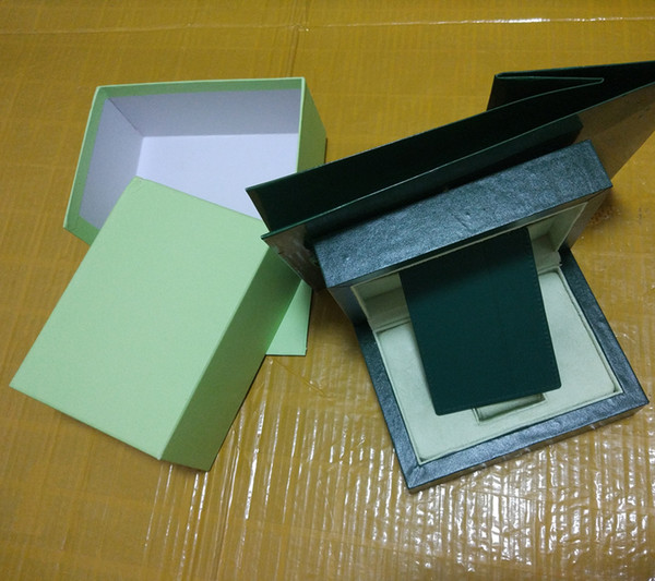 Free Shipping Watch Green Box Papers Gift Watches Boxes Leather bag Card 0.8KG For Watch Box