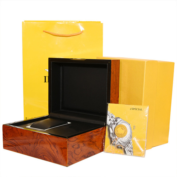 High quality Luxury Brand Watch box Paper bags certificate Original Boxes for breitling Wooden Men mens Watches Gift Box