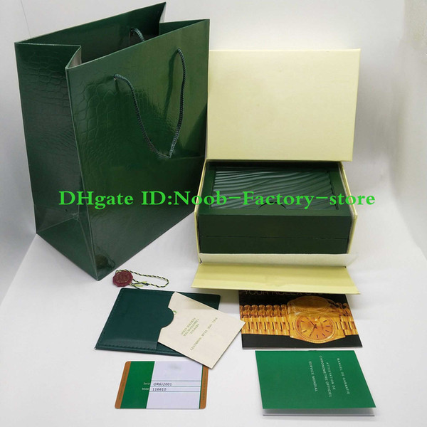 Free Shipping Green Brand Watch Original Box Papers Card Purse Gift Boxes Handbag d0.7KG For 116610 116660 116710 Watches box