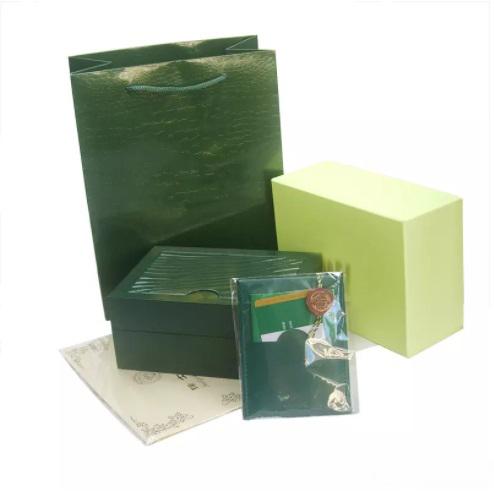 Factory Supplier Original Luxury Watches Boxes Green Watch Boxes for Rolex with Papers Cards and Handbag