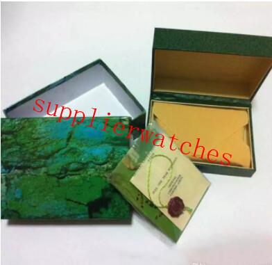 Free shipping Luxury watch Mens For Rolex Watch Box Original Inner Outer Womans Watches Boxes Men Wristwatch Green box booklet card 808