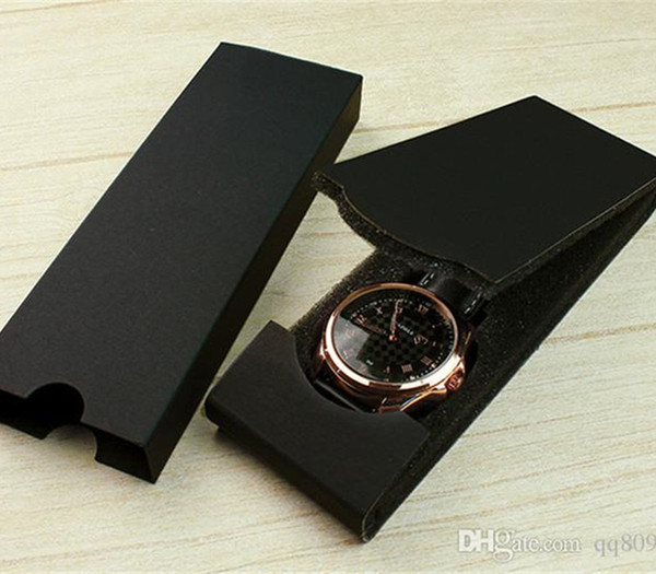 Wholesale Ultra thin Original box Watch new black model Fashion gift boxes luxury Double paper rectangle Folding shockproof Soft case