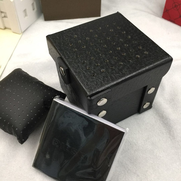 Free Shipping black leather Brand Watch Original Box Papers Card Purse Gift Boxes Handbag 120mm*120mm*120mm For 7331 7314 Watches