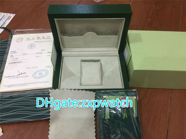 Brand box green color with papers cards