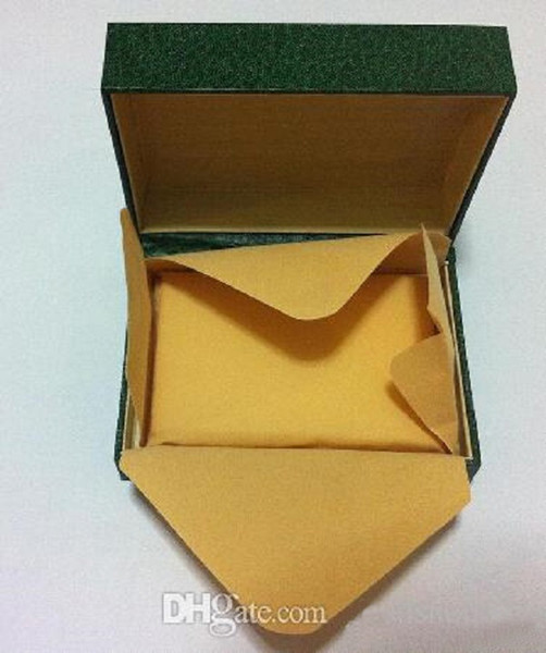 Mens Watch Box Original Men women Wristwatch gift boxes Green leather box booklet card tags papers in english