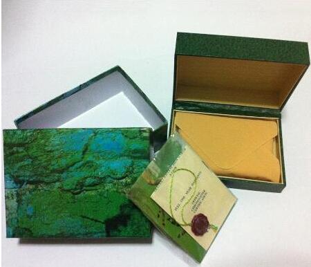 watches box green leather watches booklet card tags and papers in english 001