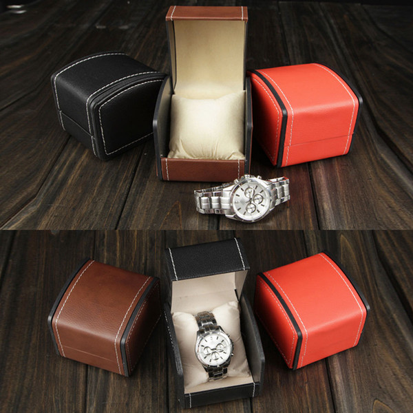 Luxury PU Leather Watch Box Gift Boxes Leather Watch case with Pillow For Bangle Ring Earrings Packaging Box