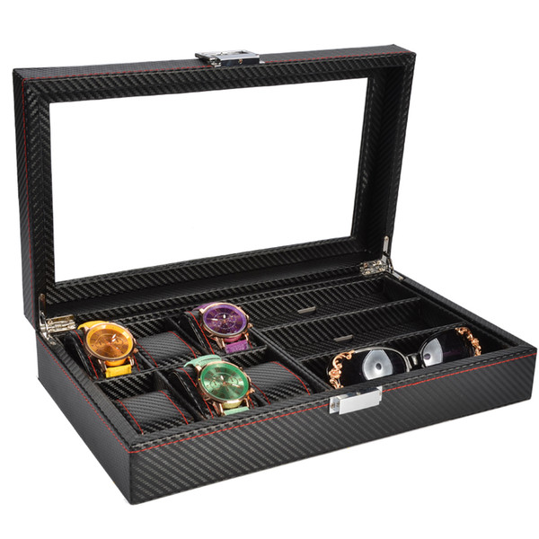 2019 New 6 Grids Watch Case and 3 Grids Glasses box Watch Boxes Casing for Hours Sheath for Hours Box