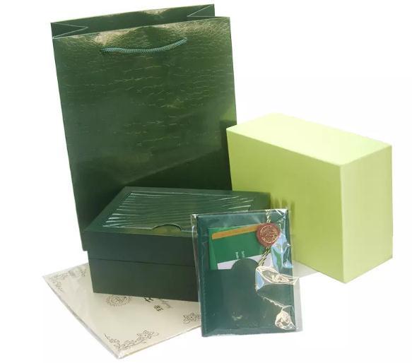 Free Shipping Green Watch Original Box Papers Card Purse Gift Boxes Handbag 185mm*134mm*84mm 0.7KG For 1610 1161660 11116710 Watches