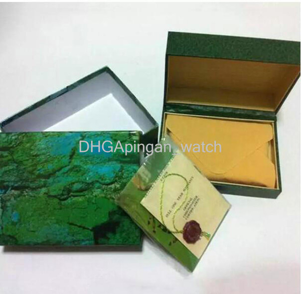 Free shipping Luxury watch Mens For Watch Box Original Inner Outer Womans Watches Boxes Men Wristwatch Green box booklet card