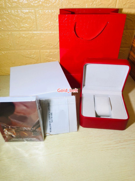 Luxury Square Red For Omega Box Watch Booklet Card Tags And Papers In English Watches Box Original Inner Outer Men Original box