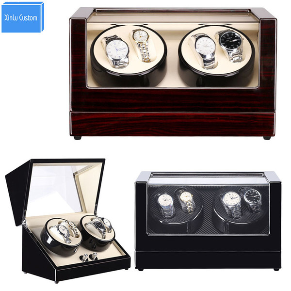 Luxury Gift Watch Winder 4+0 Grids Lacquer Black Wood Luxury Watch Winders Rotate Watches Case for Automatic Watches Japan Mabuchi Motor Box