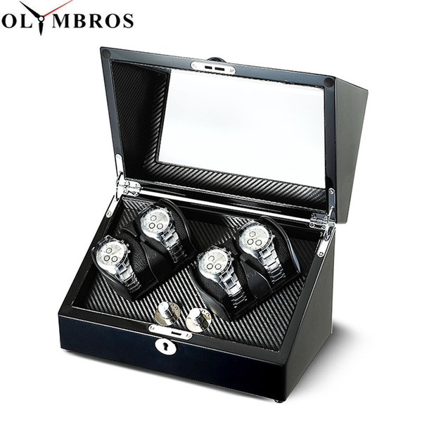 Wooden Carbon Fiber Watch Accessories Box Watch Winder Case For Rotator Watches Storage Movement Rotator Boxes Winders