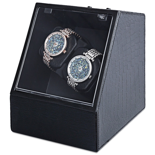 Wholesale-Automatic Watch Winder Auto Silent Watch Winder Irregular Shape Transparent Cover Wristwatch Box with US Plug