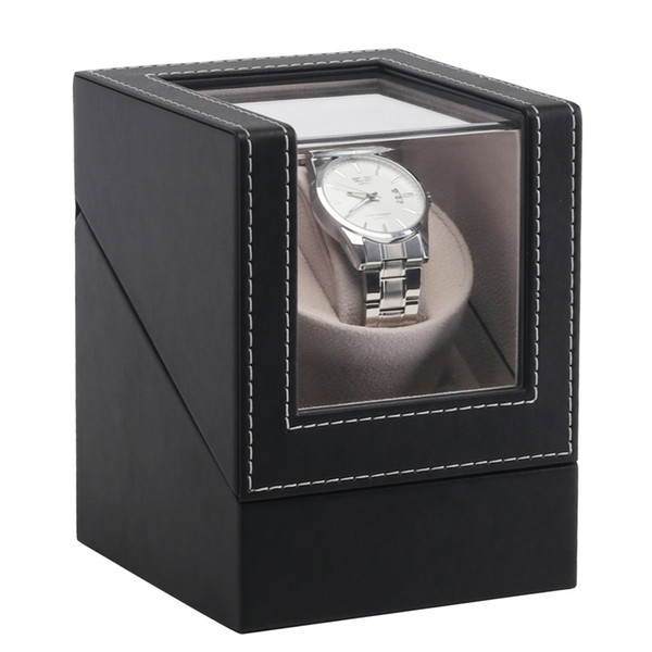 Wristwatch Jewelry Organizer PU Leather Rotation Motor Shaker US Plug Automatic Mechanical Watch Winder Luxury Display Box