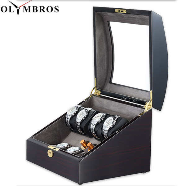 Automatic Watch Winders Box Holder,EU/US/AU/UK Type Automatic Mechanical Watch Box With Wooden Case High Gloss Piano Paint