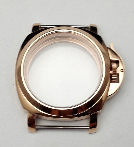 The high quality 44mm PVD Gold stainless steel case fit hand winding ETA6497 6498 movement Free shipping