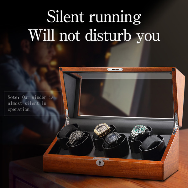 Wholesale luxury custom mabuchi motor watch winder exquisite automatic wooden rotating display box