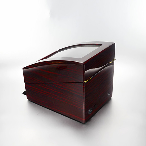 Wholesale LUXURY HIGH QUALITY WOODEN EBONY 2 AUTOMATIC WATCH WINDER DISPLAY STORAGE 3 WATCHES BOX CASE FOR MENS LADIES WATCHES