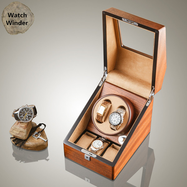 Yao Two Slots Wooden Watch Winders Fashion Automantic Mechanical Watch Winders Storage Gift Boxes New Display B0105