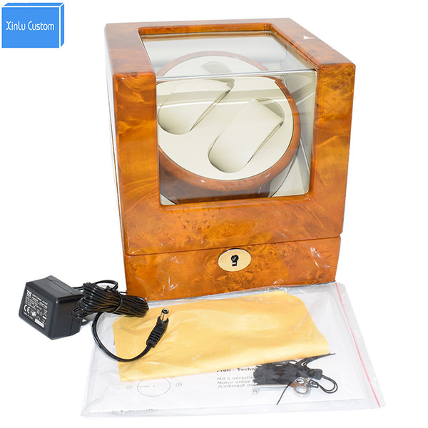 Luxury Watches Special Automatic Watch Winder 2, Gift Choice Wooden Leather Watch Box Display Rotation Slient Mabuchi Motor Case