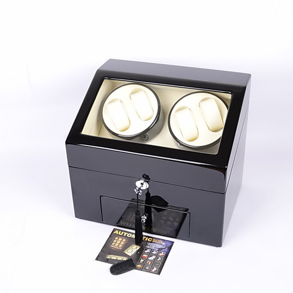 Luxury Wooden Automatic Watch Winder Self-Winding Box 4 watch winder collection 9 watchs Drawer design 5 timing proprams high quality