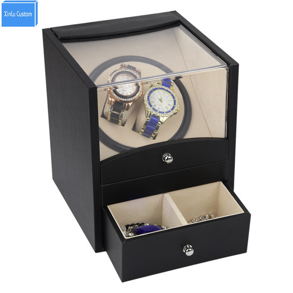 Special supply automatic watch winder box 2 motor box for watches mechanism with drawer storage send by DHL Shipping Fast