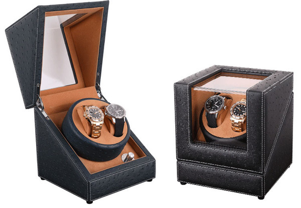 Gift Design Automatic Watch Winder Box, 4 Model Ostrich Pattern Leather 2 Power 4 Plugs Mabuchi Motor Watch Winders Quality Sure