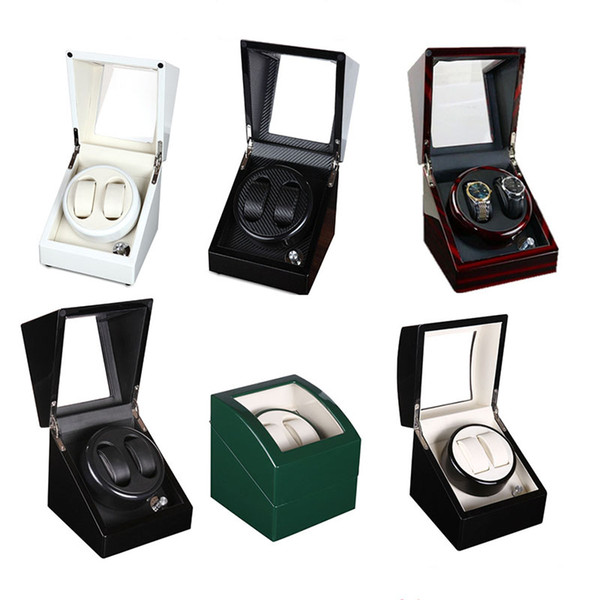 2+0 Full Color Wooden Wholesale Automatic Watch Winder Remontoir Montre Automatique Caja Fuerte Watches Automatic Relogio Box Hour Winders