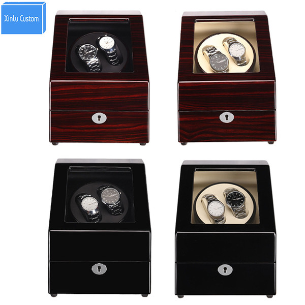 2019 Gift New Luxury Wooden Watch Winders 2+3 Grids Automatic Watches Box Winders Japan Mabuchi Motor Rotate Case Global Use Gift Packaging