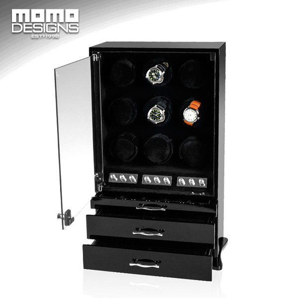 Automatic watch winder 9 JAPAN mabuchi motor Core winder LUXURY watch string box cabinet wood