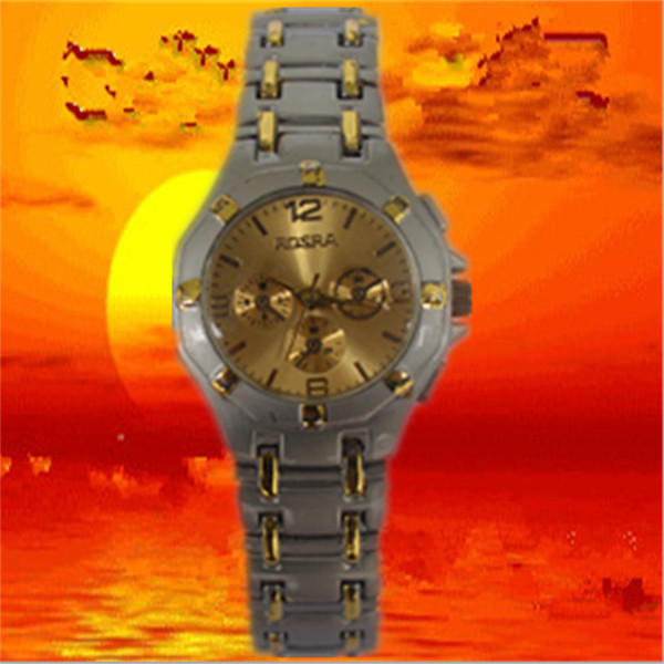 Electronic three eye lovers steel belt between Geneva sports stainless steel Swiss brand watch women