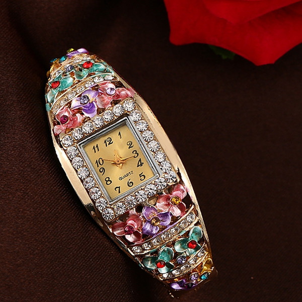 Vintage relogio Quartz Watches Luxury Brand Women Relogio Feminino Bracelet Fashion Gold Plated Crystal Montre Femme Watches NEW