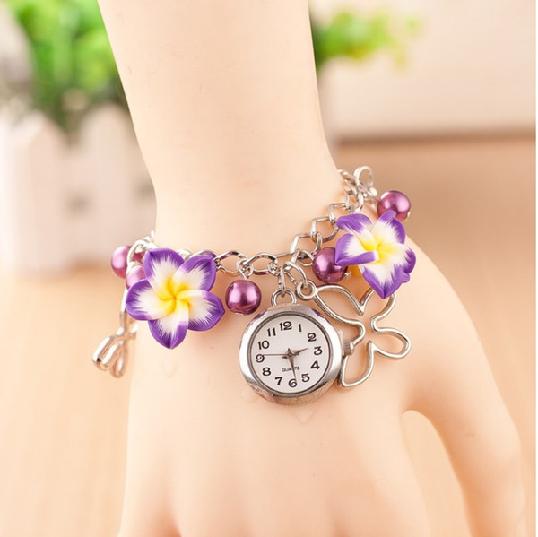 5 pcs 2018 Hot Sale Fashion flower bracelet ladies watch a variety of small cute hot explosions