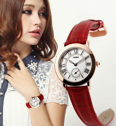 New Rome Style Retro Women Girl Elegant Precious WR 30M Quartz Wrist Watch With Genuine Leather Strap 1083