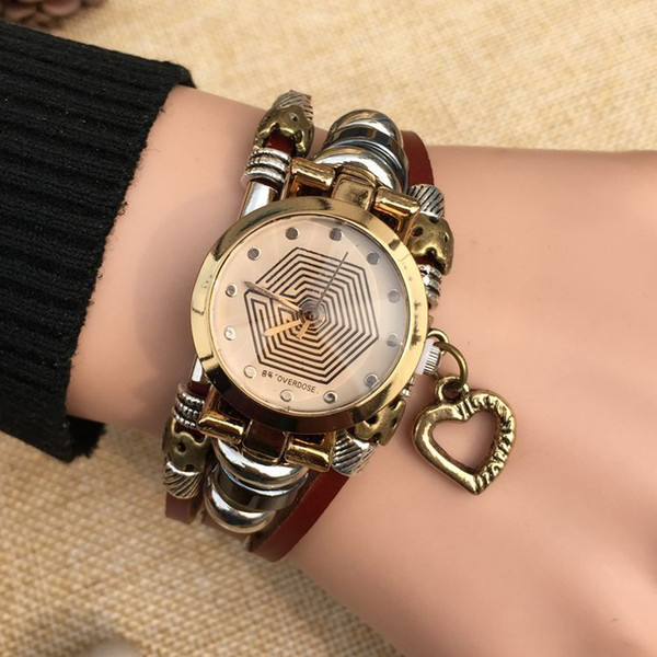 New Arrival Ladies Dress Watches Fashion Leather Retro Student Bracelet Watches Casual Women's Watches Quartz Wristwatch