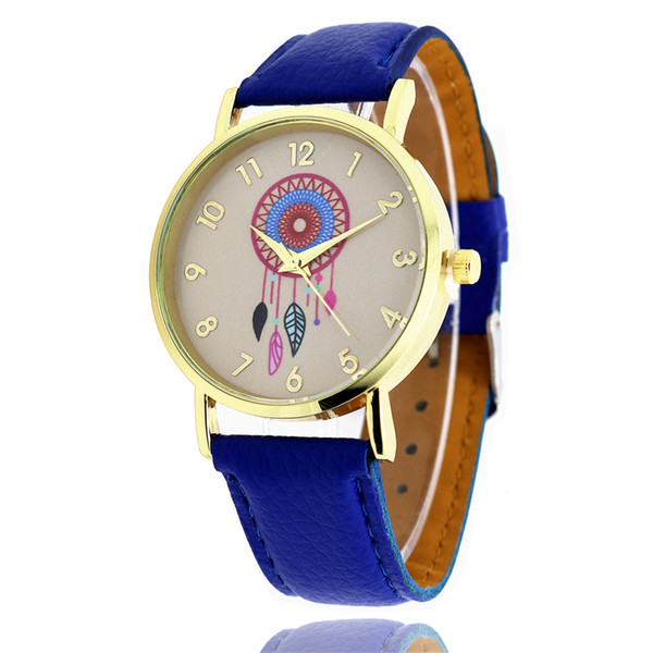 Wristwatches Women's Sunflower Wind Chime Fashion Dress Watches Leather Quartz Watch Personality Casual Vintage Watch Relogio W0097