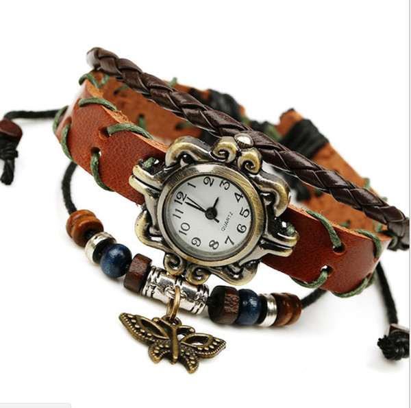 CHAO MO new wear matching pieces handmade jewelry wholesale fashion temperament wild leather bracelet watch lovers gift