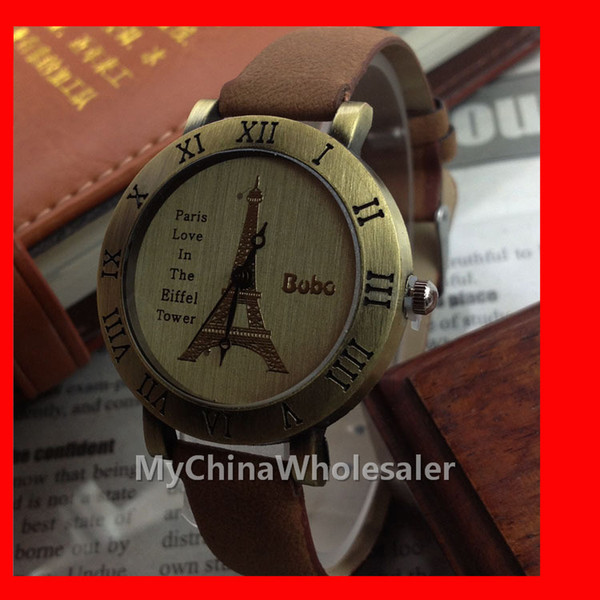 Bobo Vintage Wristwatches Watches Romantic Series Paris Eiffel Tower Leather Watch Rome Watches Wholesale Retro Ladies Watches High Quality