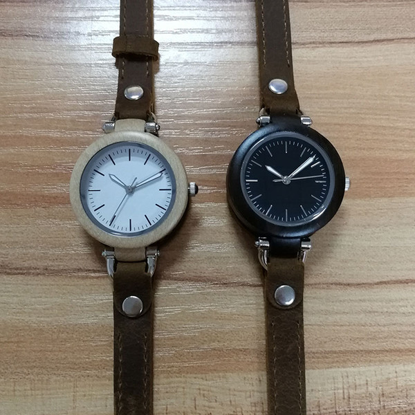 Wood Watches for women 2018 Watches Casual Wooden Color Leather Strap Watch Wood Male Wristwatch Men Wooden Quartz Watches