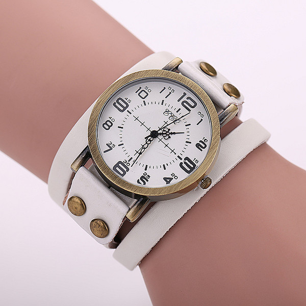 Vintage Leather Bracelet Watch Antique Women Wrist Watch Casual Ladies Quartz Watch Relogio Feminino 1347