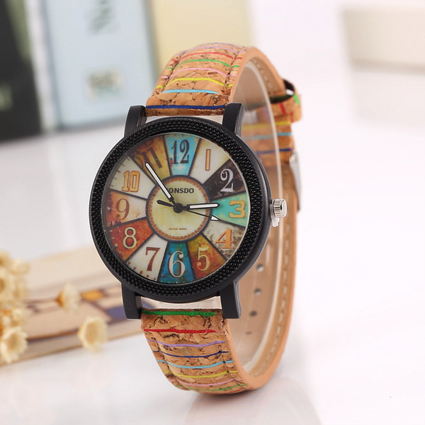 Free shipping wholesale Foreign trade sales speed sell hot style Geneva watch male ladies fashion Striped Roman dial Color quartz watch