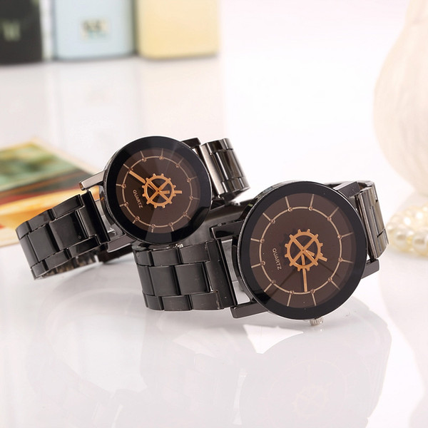 Free shipping wholesale Foreign trade sales speed sell hot style Geneva watch ladies fashion Gun color steel strip to the table quartz watch